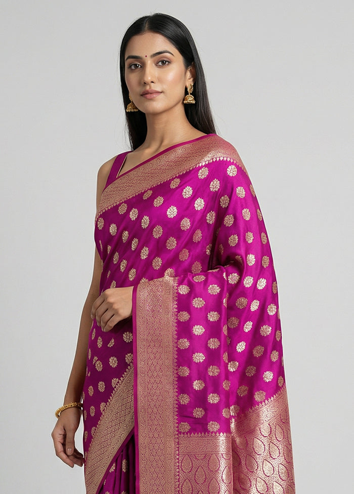 Purple Katan Silk Saree With Blouse Piece