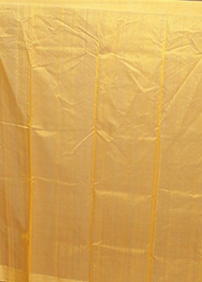 Yellow Chanderi Silk Saree With Blouse Piece