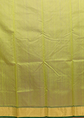Green Chanderi Silk Saree With Blouse Piece