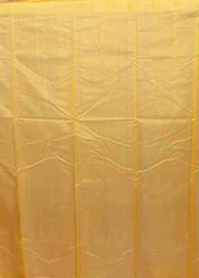 Yellow Chanderi Silk Saree With Blouse Piece