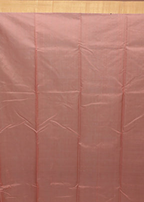 Pink Chanderi Silk Saree With Blouse Piece