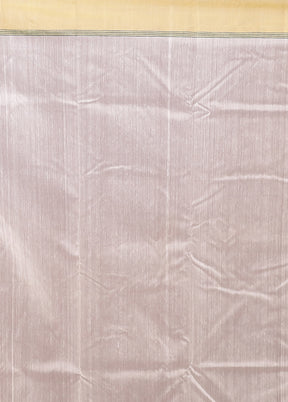 White Chanderi Silk Saree With Blouse Piece