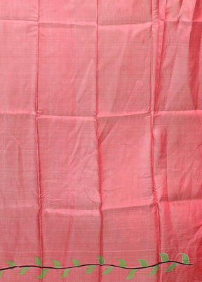 Pink Printed Silk Saree Without Blouse Piece