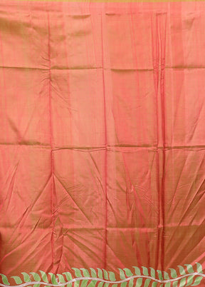 Brown Printed Silk Saree Without Blouse Piece