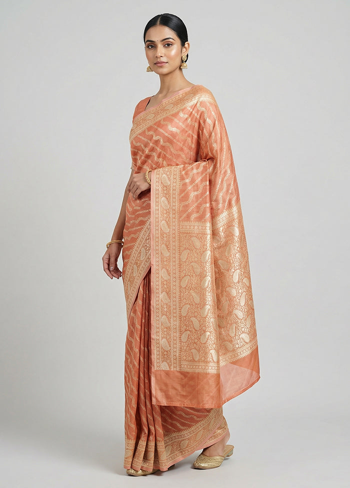 Pink Tissue Silk Saree With Blouse Piece