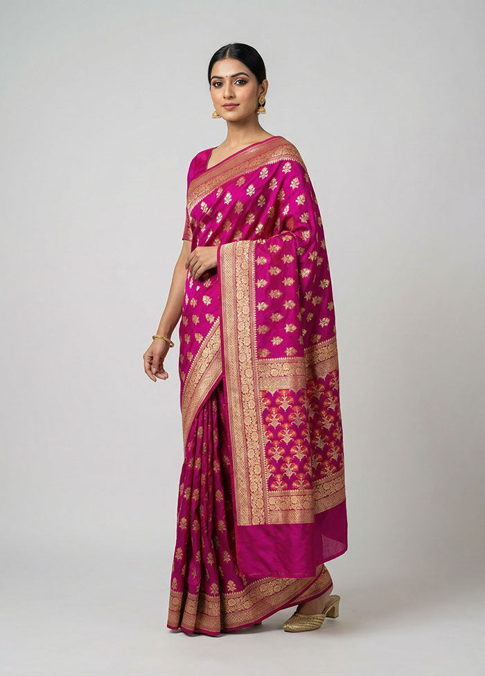 Purple Kora Silk Saree With Blouse Piece