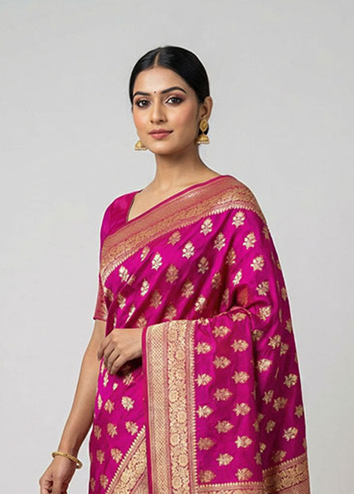 Purple Kora Silk Saree With Blouse Piece