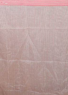 Cream Matka Silk Saree With Blouse Piece