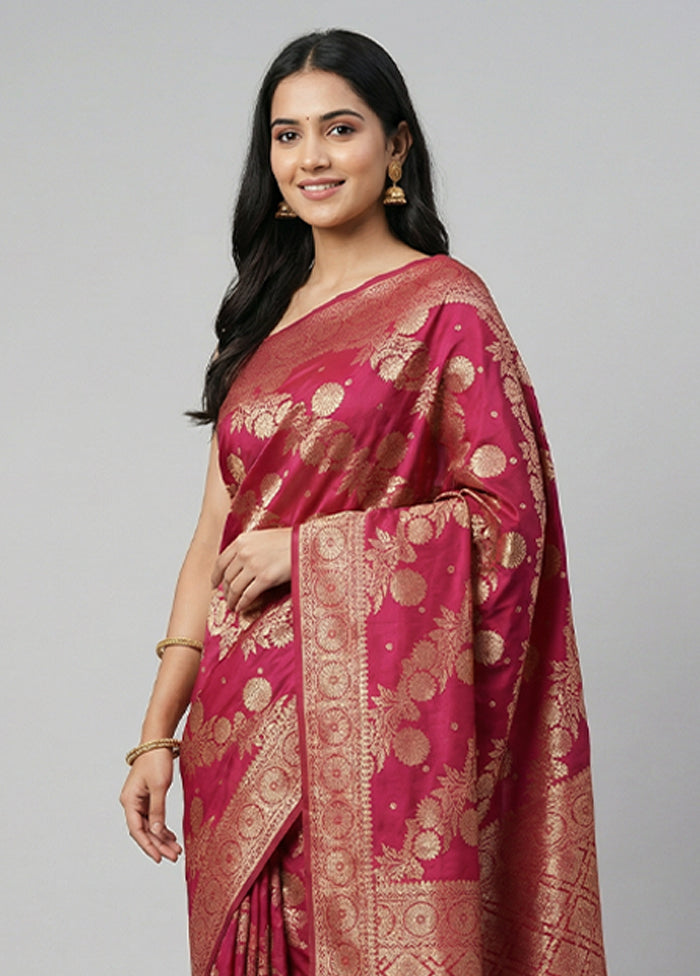 Red Dupion Silk Saree With Blouse Piece