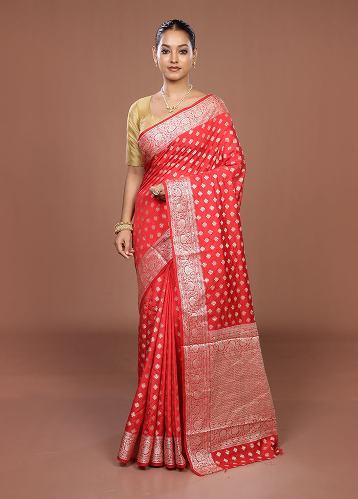 Orange Dupion Silk Saree With Blouse Piece