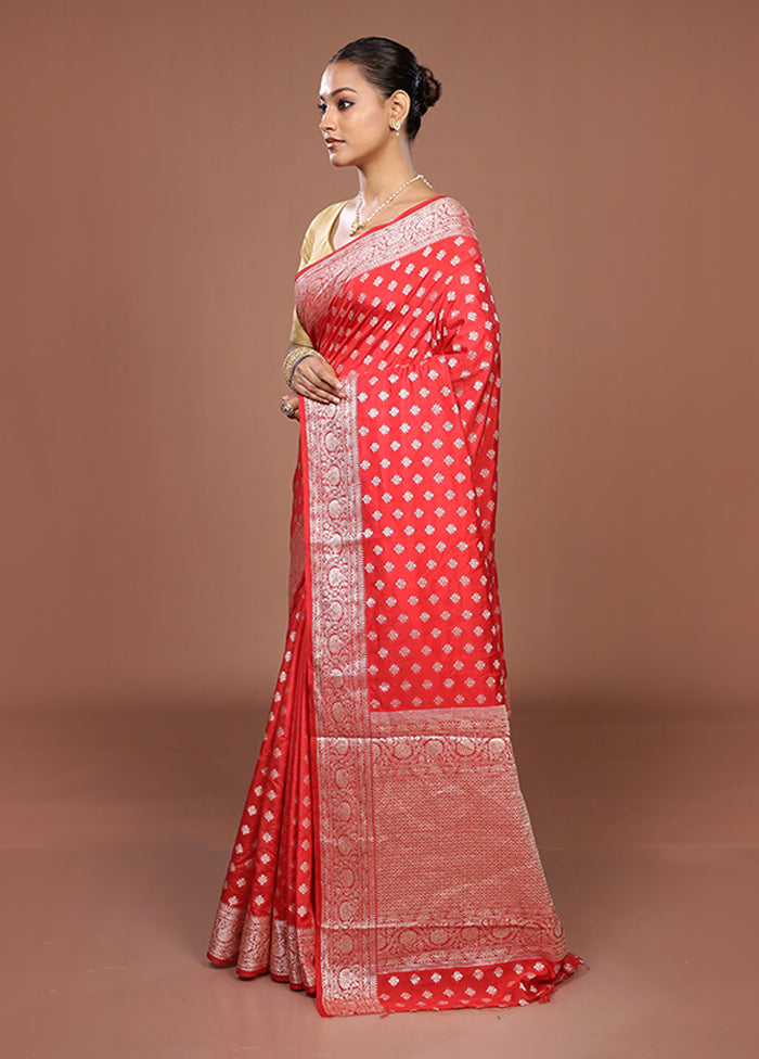 Orange Dupion Silk Saree With Blouse Piece