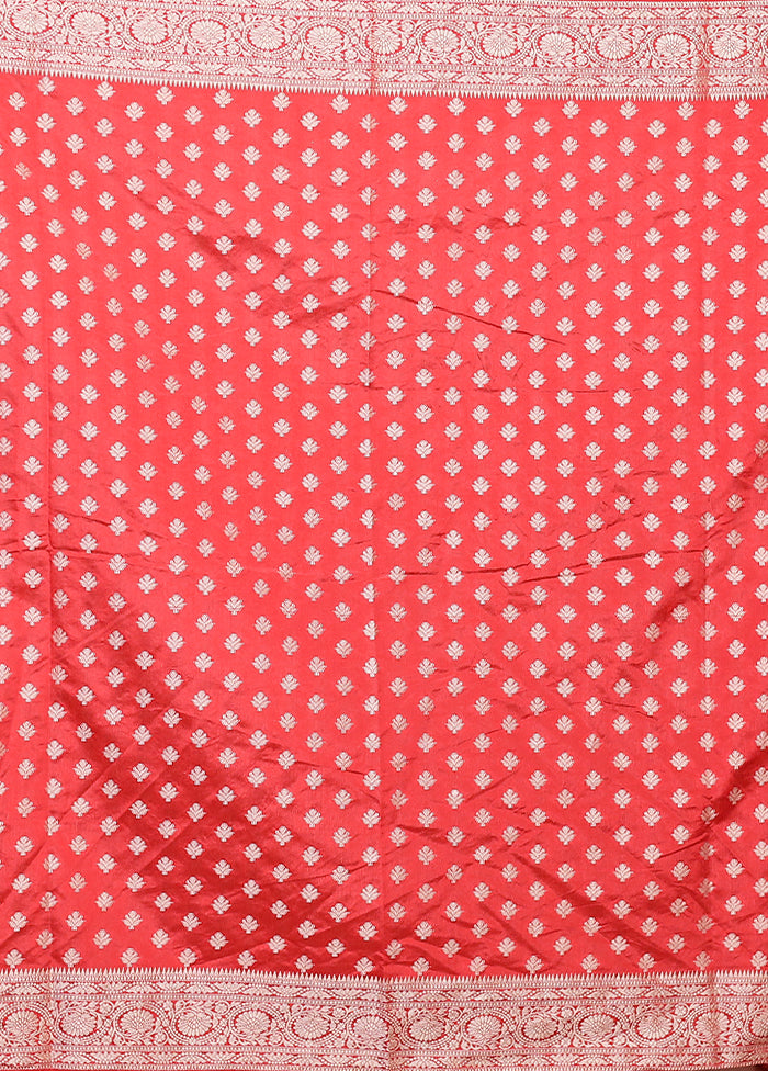 Orange Dupion Silk Saree With Blouse Piece