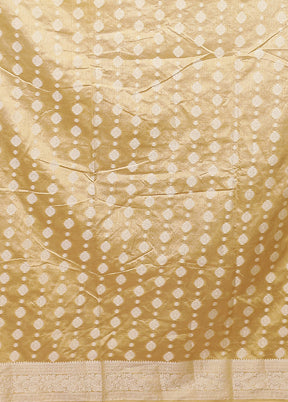 Cream Dupion Silk Saree With Blouse Piece