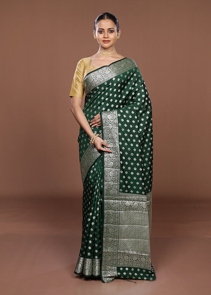 Green Dupion Silk Saree With Blouse Piece