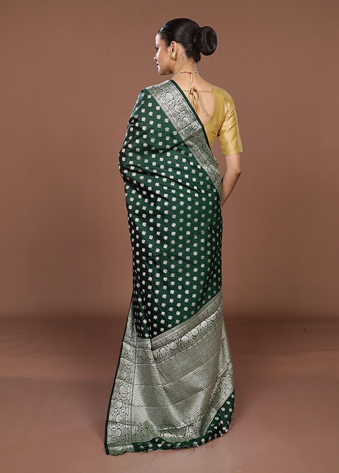 Green Dupion Silk Saree With Blouse Piece