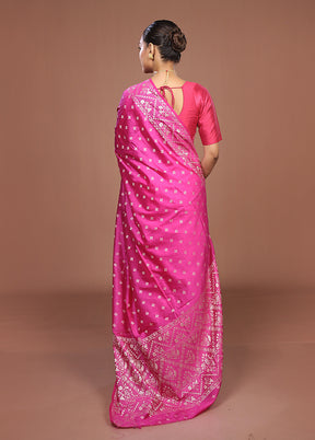 Purple Dupion Silk Saree With Blouse Piece
