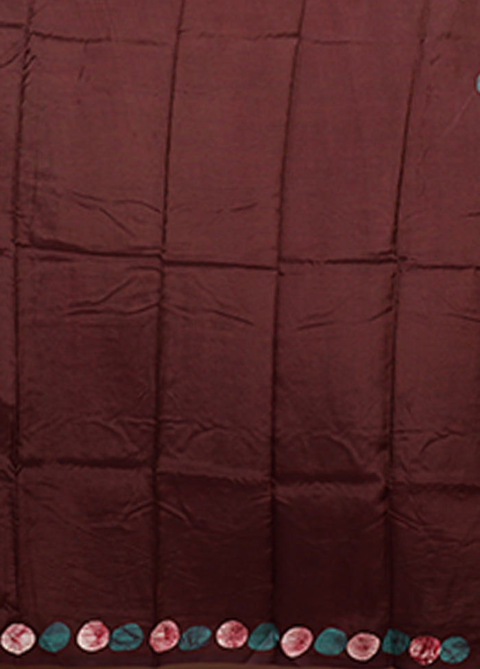 Green Printed Silk Saree Without Blouse Piece