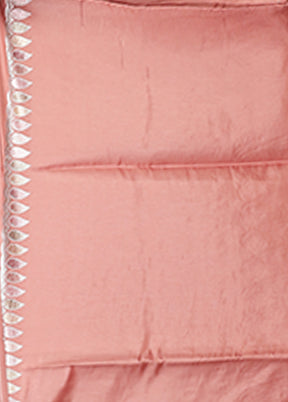 Pink Dupion Silk Saree With Blouse Piece