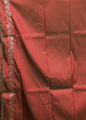 Brown Katan Silk Saree With Blouse Piece