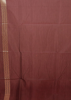Brown Kora Silk Saree With Blouse Piece