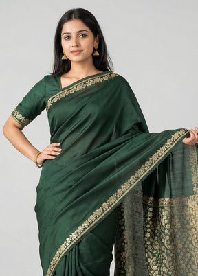 Black Katan Silk Saree With Blouse Piece