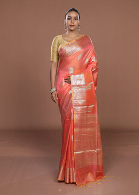 Pink Dupion Silk Saree With Blouse Piece