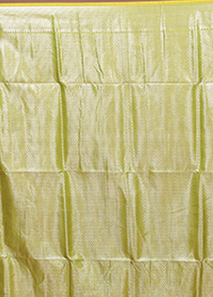 Green Dupion Silk Saree With Blouse Piece