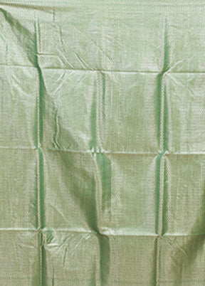 Green Dupion Silk Saree With Blouse Piece