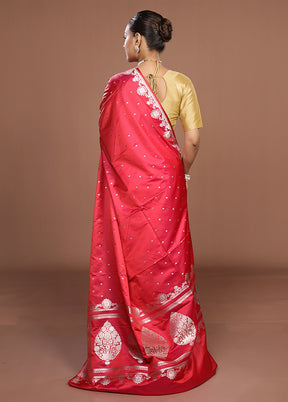 Pink Katan Silk Saree With Blouse Piece