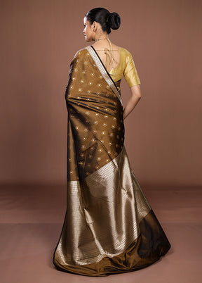 Green Katan Silk Saree With Blouse Piece