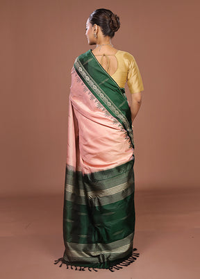 Pink Gadwal Pure Silk Saree Without Blouse Piece
