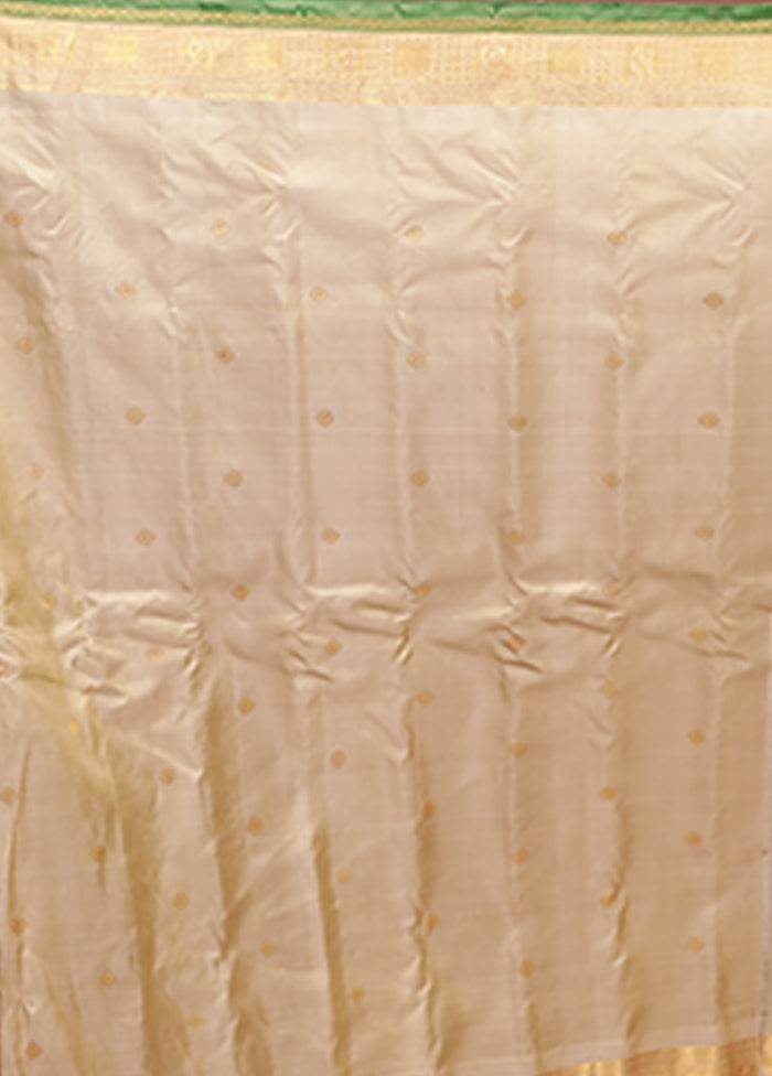 Grey Gadwal Pure Silk Saree Without Blouse Piece