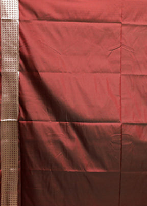 Maroon Katan Silk Saree With Blouse Piece