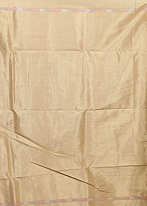 Cream Kora Silk Saree With Blouse Piece