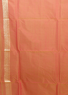 Orange Kora Silk Saree With Blouse Piece