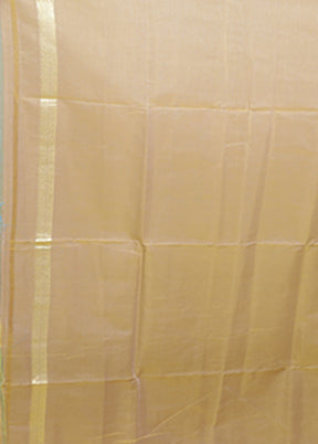 Cream Kora Silk Saree With Blouse Piece