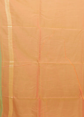 Orange Kora Silk Saree With Blouse Piece