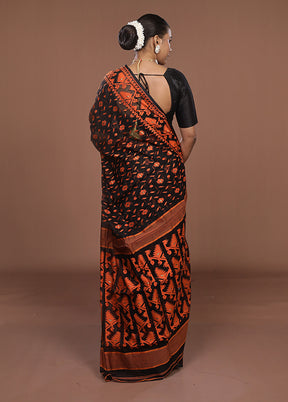 Black Jamdani Cotton Saree Without Blouse Piece