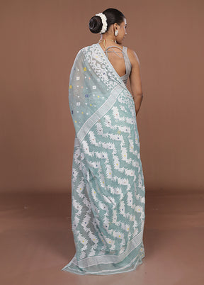 Green Jamdani Cotton Saree Without Blouse Piece