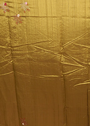Yellow Tussar Silk Saree With Blouse Piece