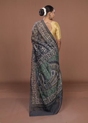 Green Cotton Saree With Blouse Piece