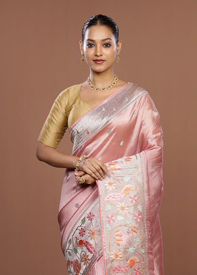 Pink Organza Saree With Blouse Piece