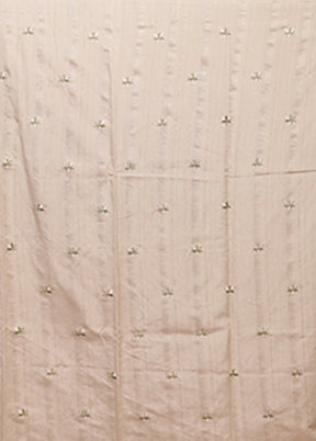 Cream Tussar Silk Saree With Blouse Piece