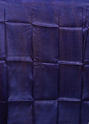 Blue Printed Silk Saree Without Blouse Piece