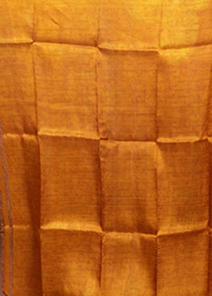 Red Printed Silk Saree Without Blouse Piece