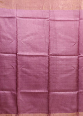Purple Tussar Silk Saree With Blouse Piece