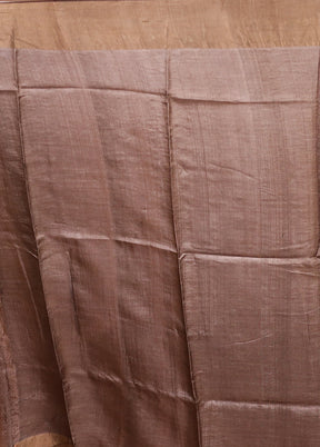 Blue Tussar Silk Saree With Blouse Piece