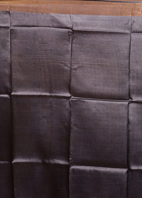 Grey Tussar Silk Saree With Blouse Piece