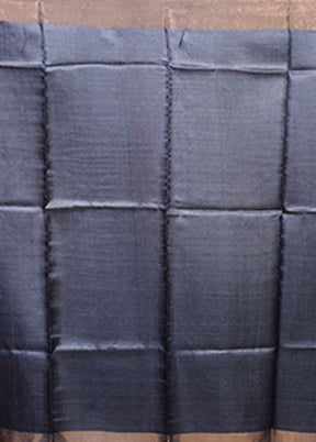 Blue Tussar Silk Saree With Blouse Piece