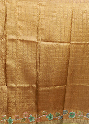 Multicolor Handloom Tussar Pure Silk Saree With Blouse Piece